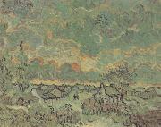 Vincent Van Gogh Cottages and Cypresses:Reminiscence of the North (nn04) Spain oil painting artist